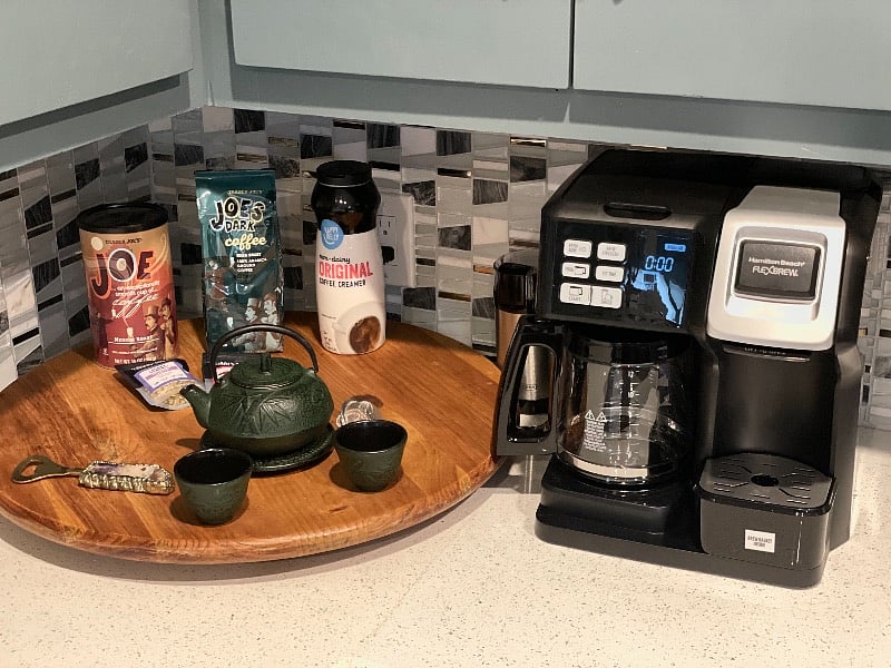 Coffee and tea space in full kitchen