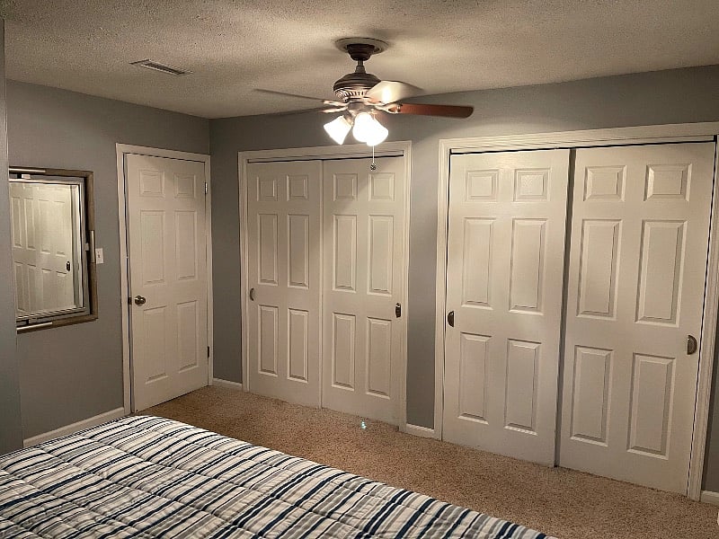 Closets in master bedroom.