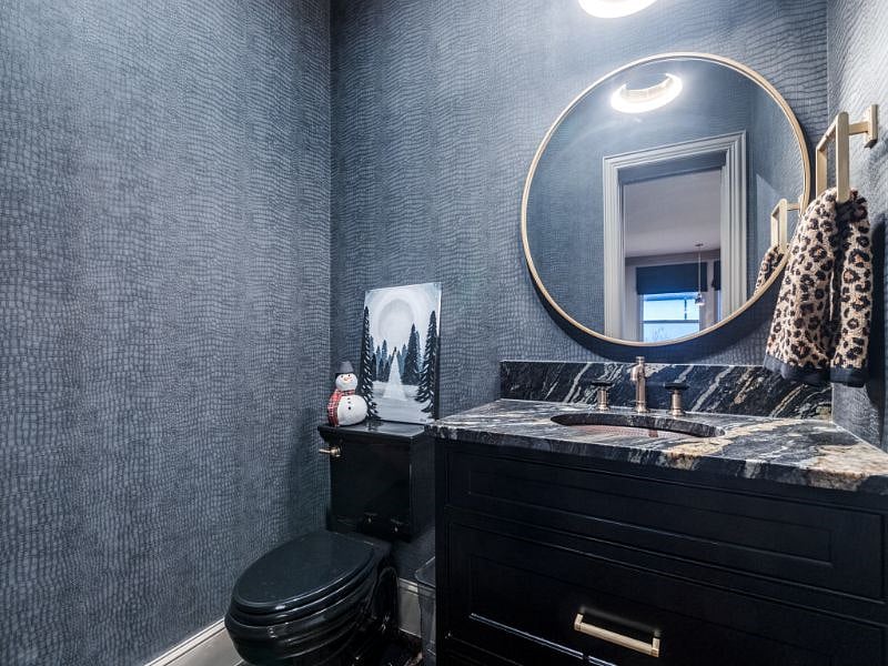 Upstairs Powder Room - check out this powder room, so your guests won't have to use your bathroom.