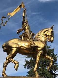 Coe Circle Monument to Joan of Arc from France, just blocks away.