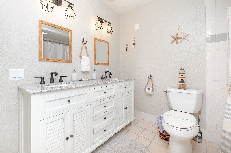 Master bathroom with double vanities.