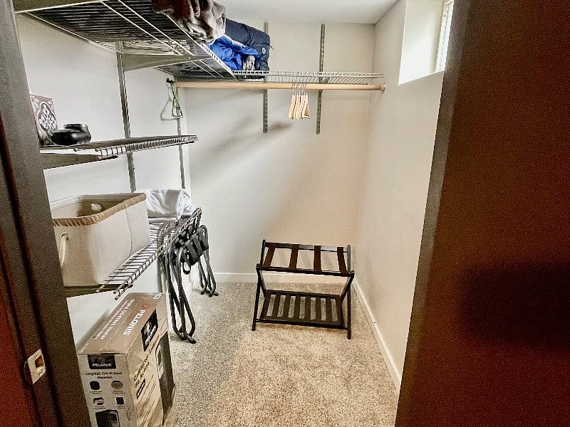 Basement bedroom walk-in closet