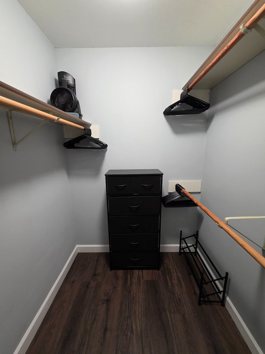 There are walk-in closets in both bedrooms.