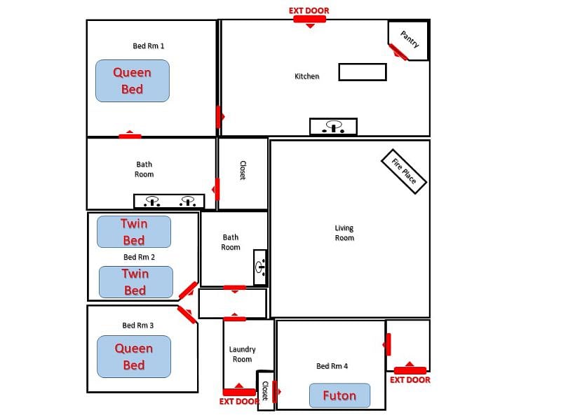 Floor Plan with Bed Layout