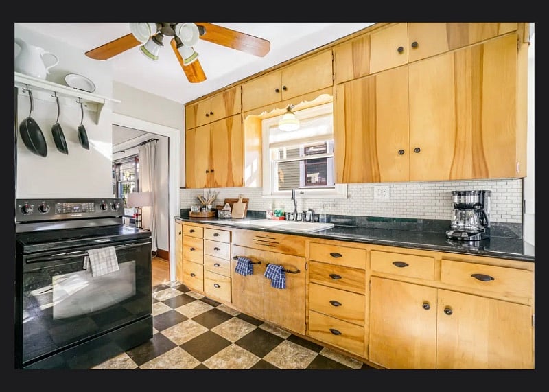 Full, sunny kitchen complete with local coffee