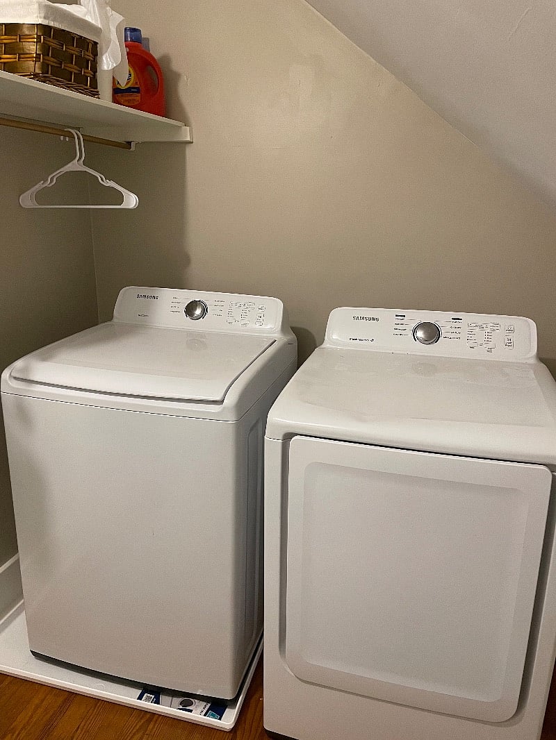 Washer and Dryer located in the bedroom walk-in closet.