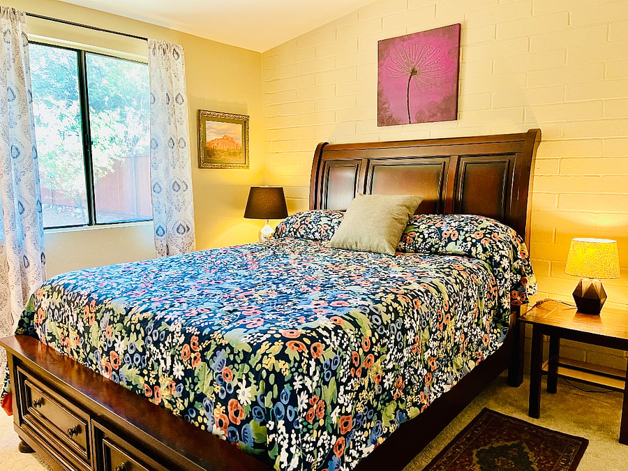 Bedroom 2 - queen bed with storage and hybrid memory foam/spring mattress