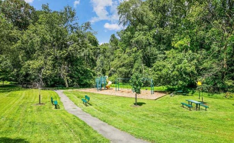 Playground at before street entrance at Plum Grove