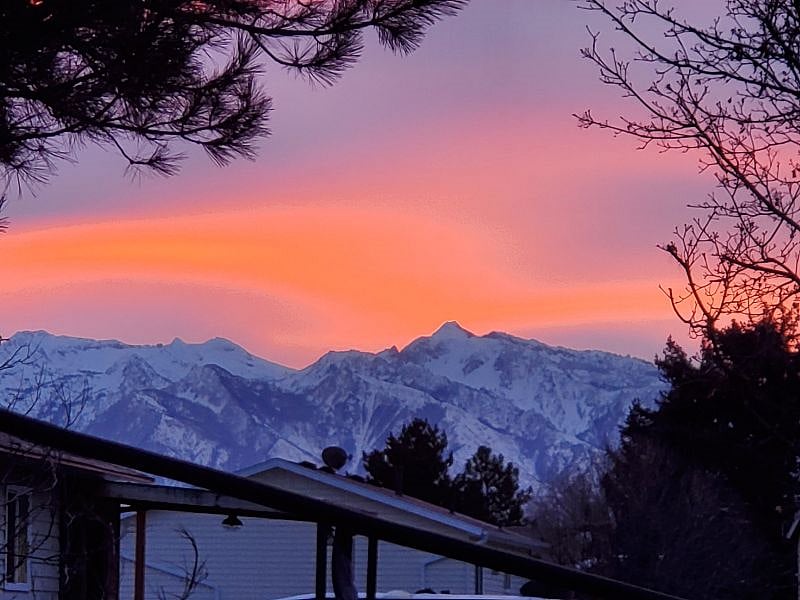 Jan 19, 2023, View of Wasatch Mountains from my kitchen