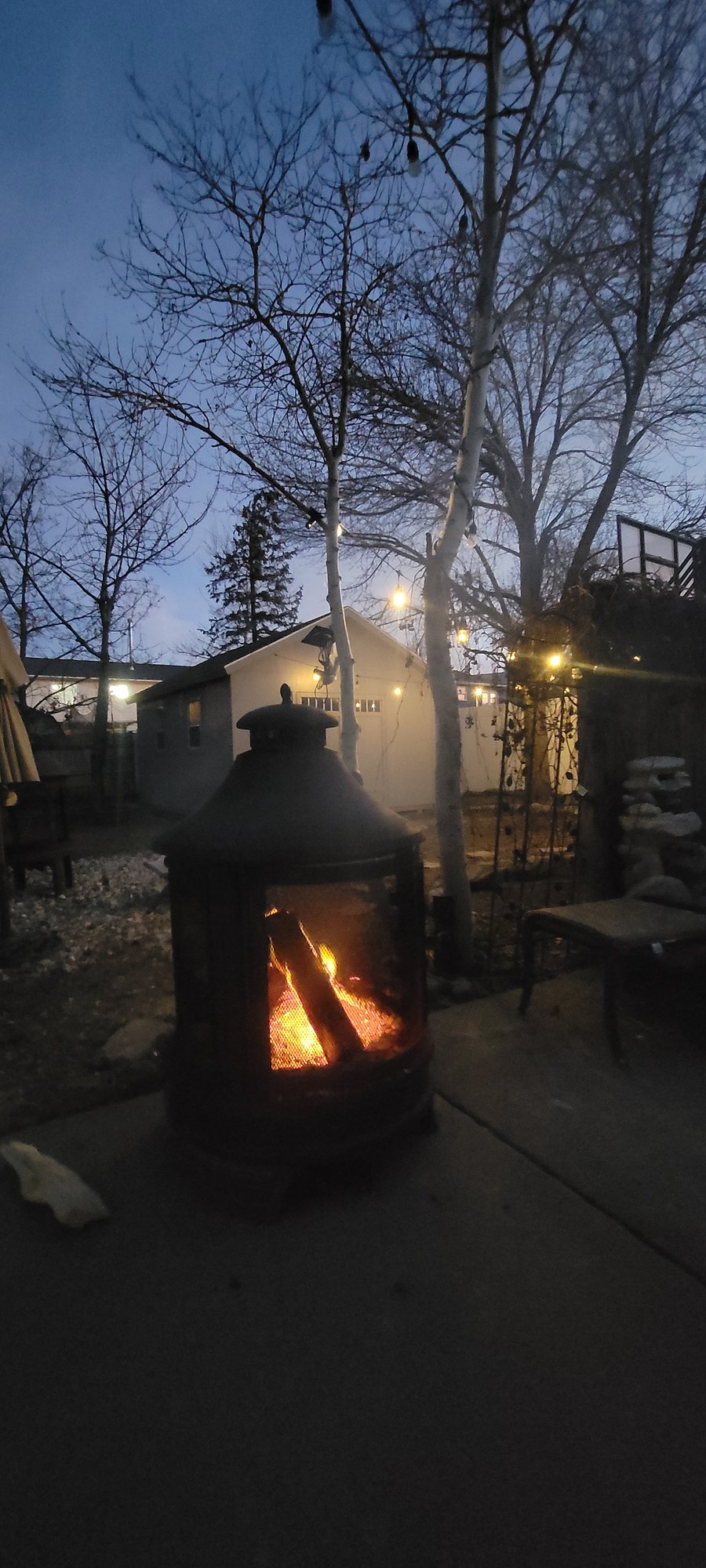 wood firepit for cold nights out