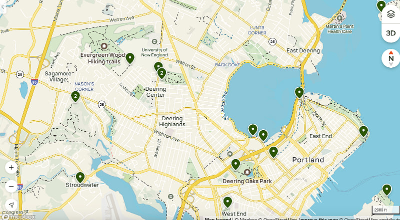 Nearby hiking and running trails.