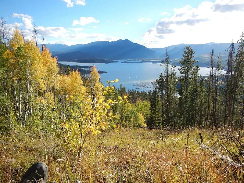 View of Dillon Reservoir from (easy) hike on Tenderfoot Trail, trailhead of which is ~ 4 miles from this condo.