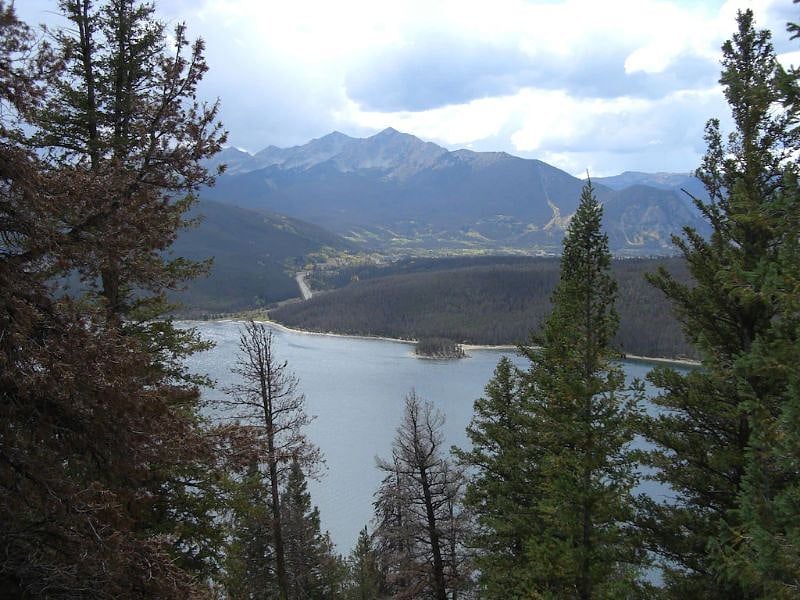 View of Dillon Reservoir from (very easy, short) hike on Swan Mountain Rd Trail. Trailhead is ~ 6 miles from this condo.