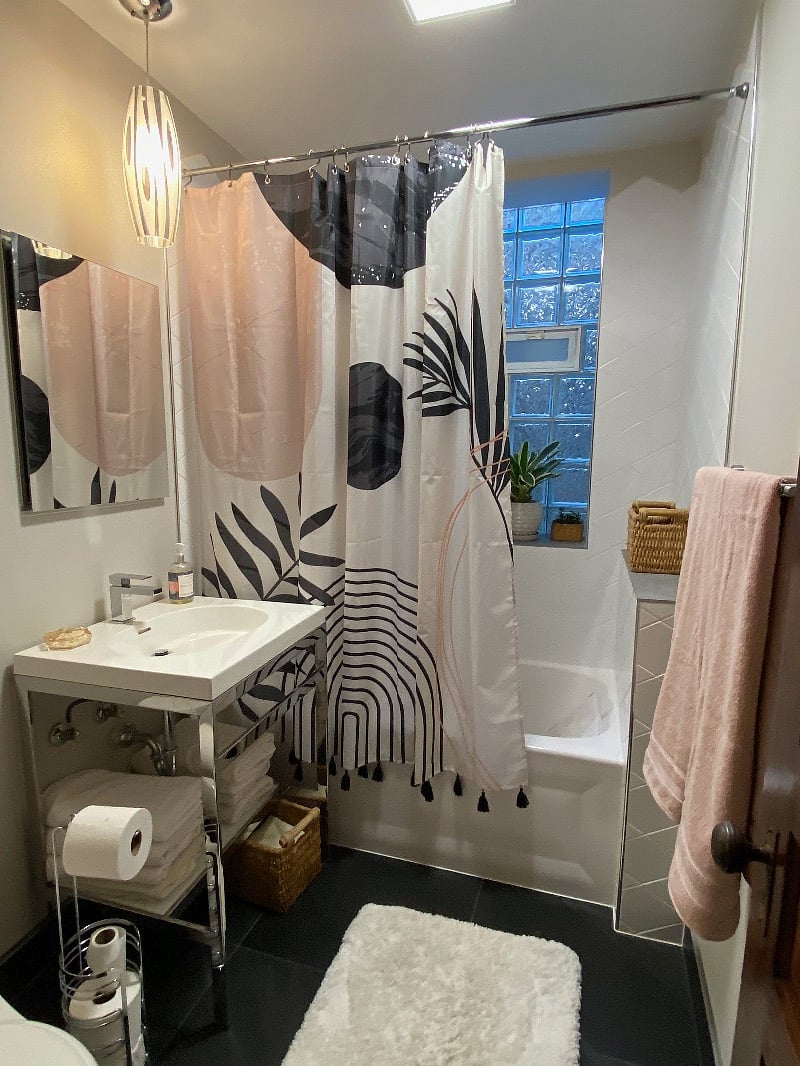 Sassy bathroom all newly remodeled.