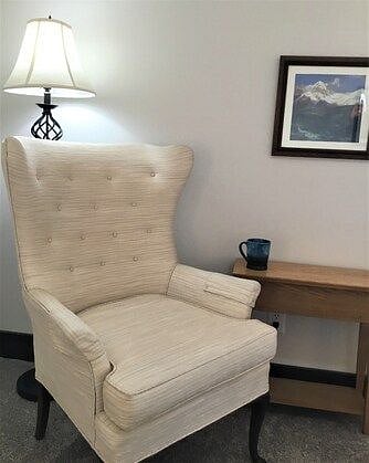A quiet reading corner in the master bedroom.