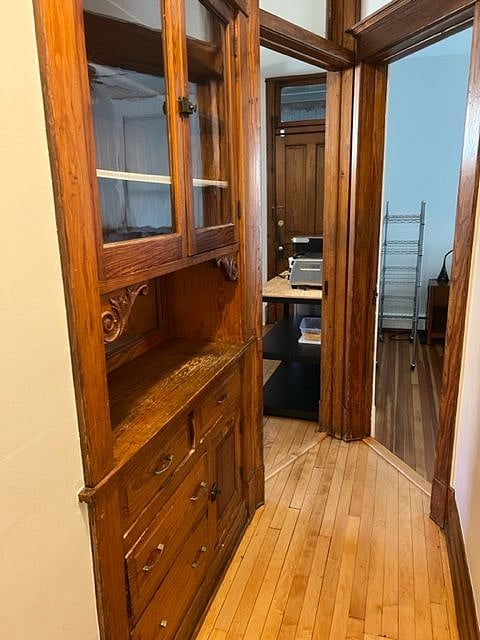 Original built-ins in hallway leading to kitchen.