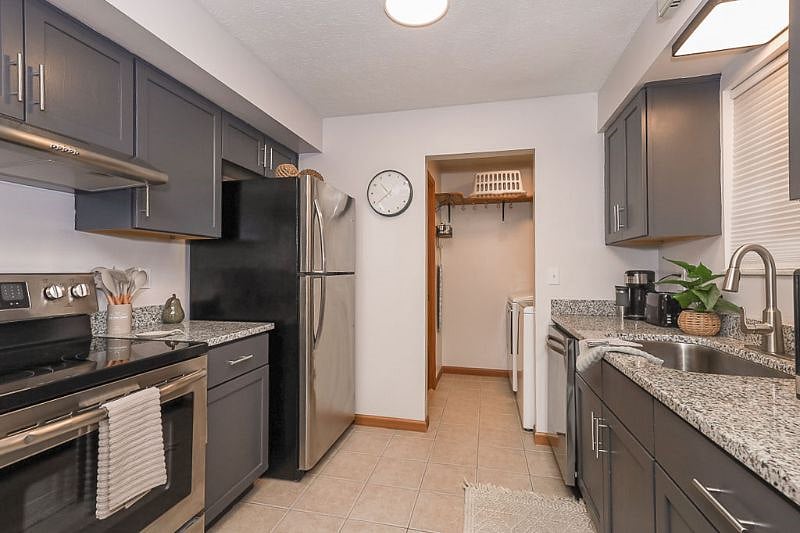 Kitchen view to laundry room