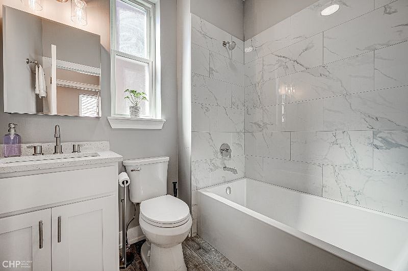 Bathroom with large soaking tub
