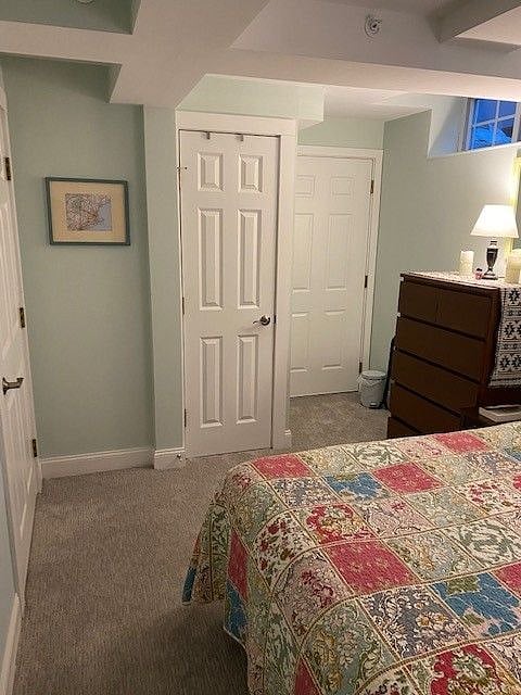 Closet and back exit.