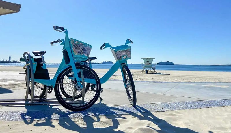 Rental bikes on the beach