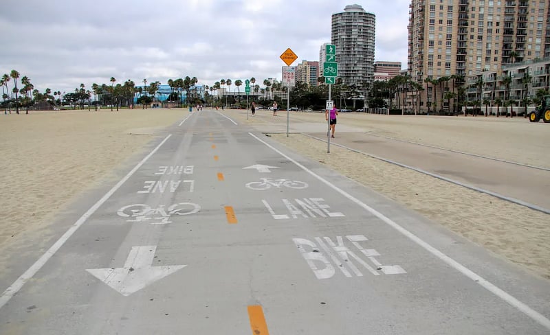 Bike path on the beach