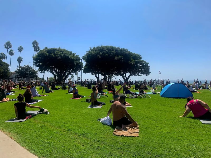 Yoga session every morning, about 10min walk away.
