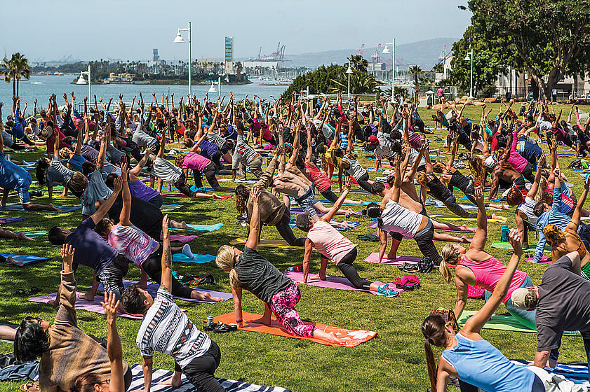 Yoga session every morning, about 10min walk away.
