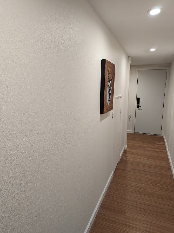Dedicated hallway to the garage. This is the entrance from the garage.