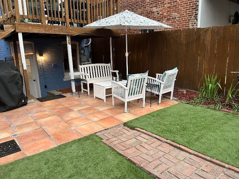 Private seating area for entertaining friends.  Propane BBQ included.