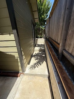 walkway at cottage and front door.