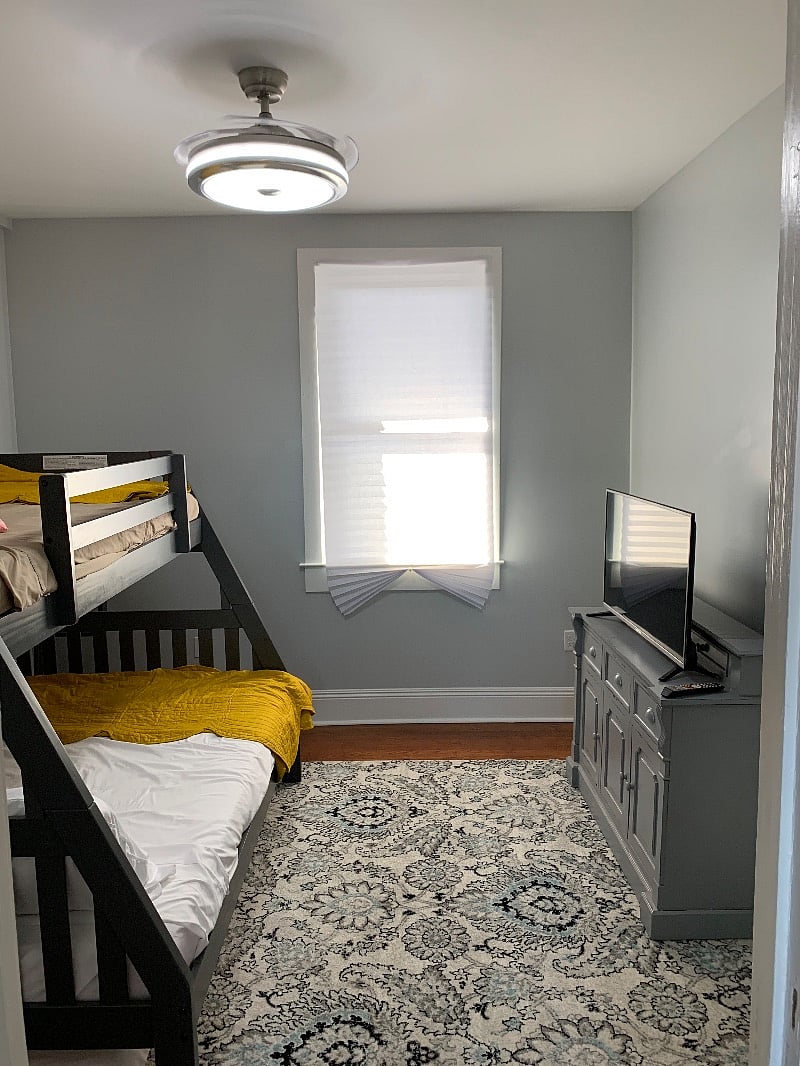 Bedroom 4 share hall bathroom 
1twin bed
1full bed 
Iron and ironing board 