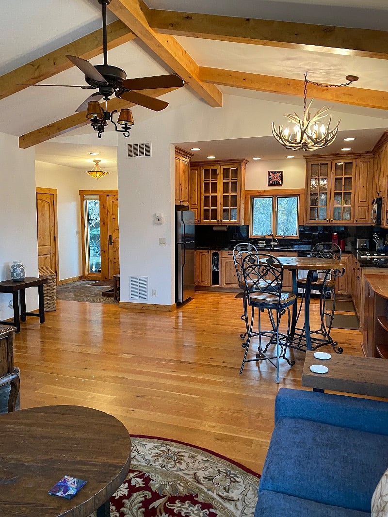 looking at kitchen and front door