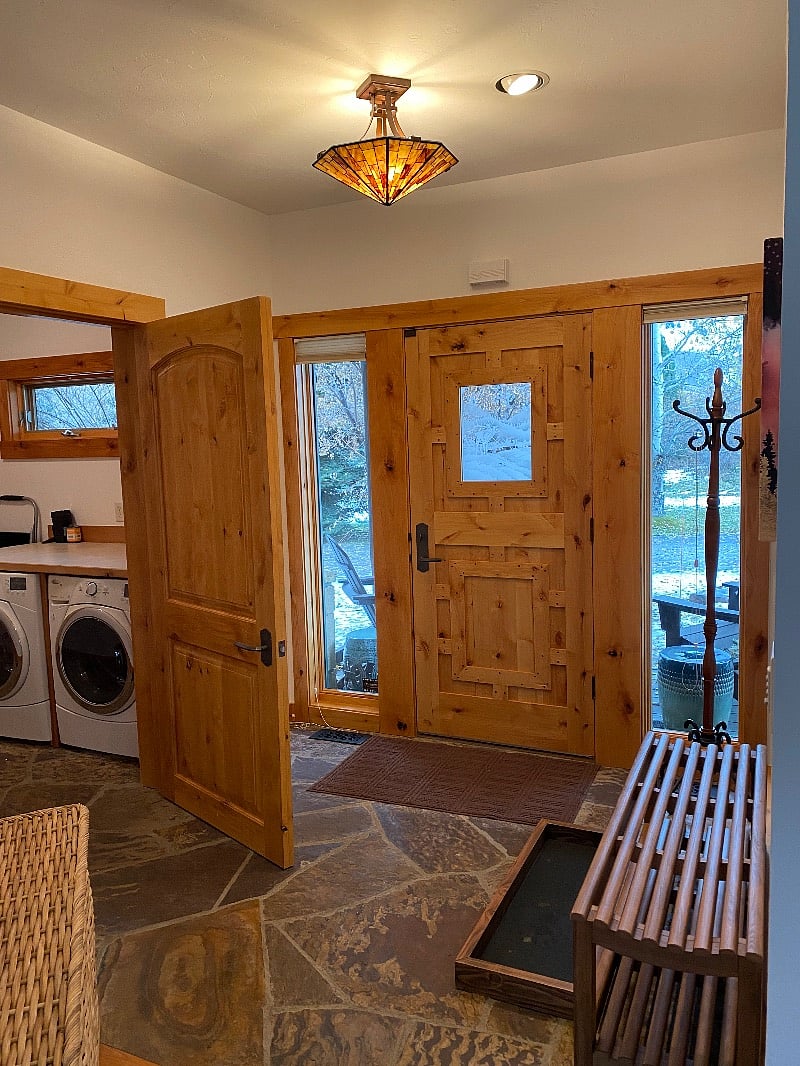 Separate laundry room with good storage 