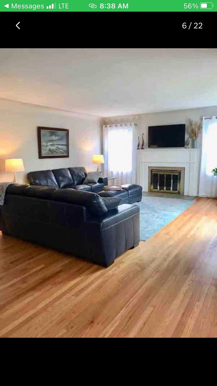 Living room with 2 full- sized couches 