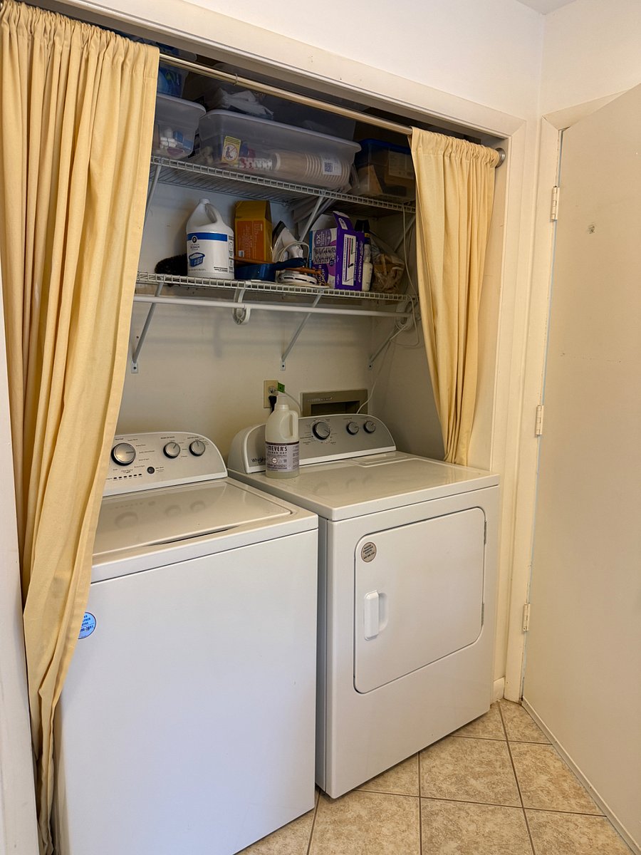 washer and dryer area in kitchen