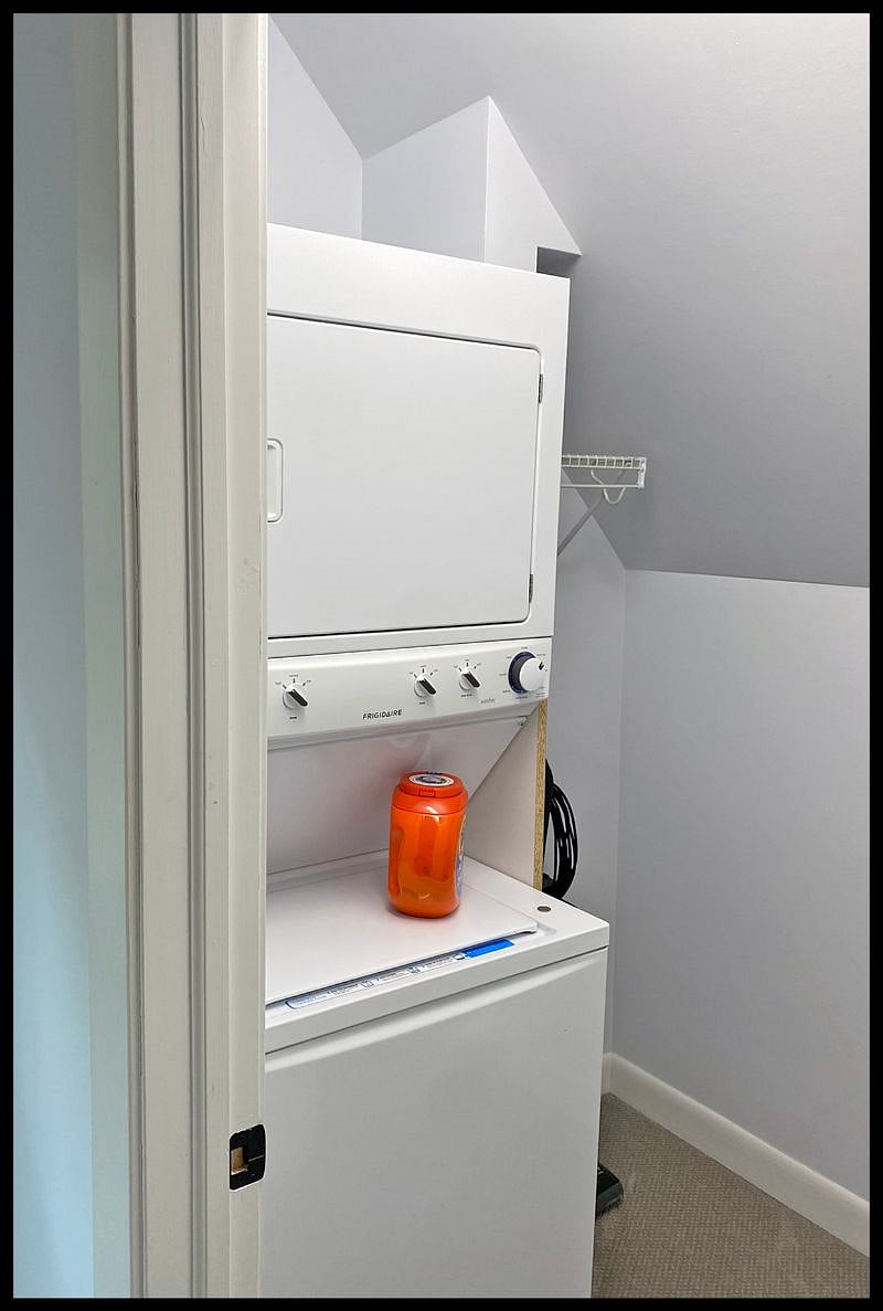 Stacked Washer and Dryer in Walk-in Closet