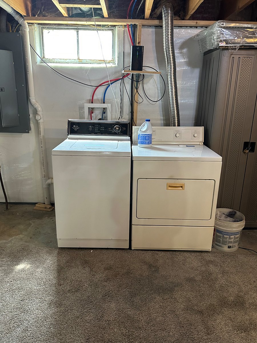 Washer and dryer in the basement