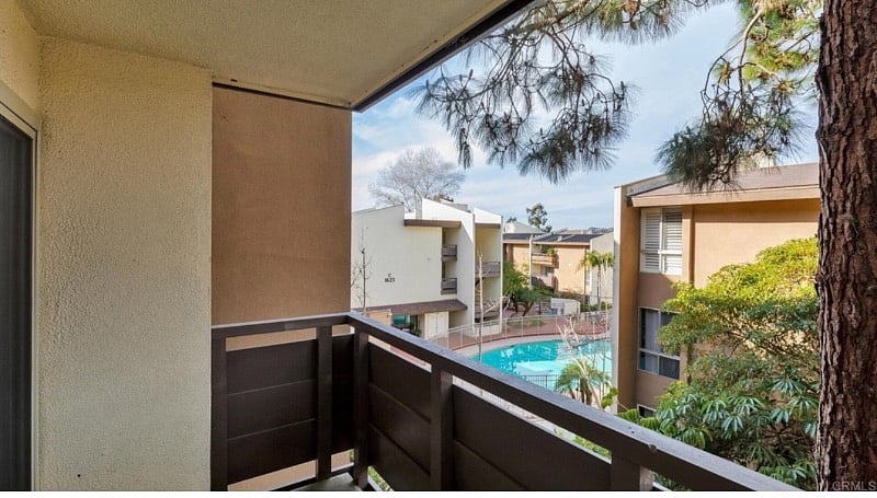 Relaxing view from the balcony with peaceful running sound from the pond in the enclosed courtyard