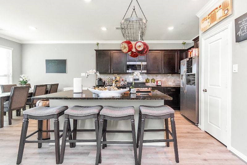 Fully Stocked Kitchen with Island