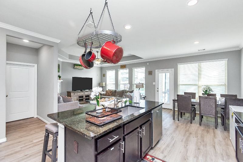 Fully Stocked Kitchen with Island