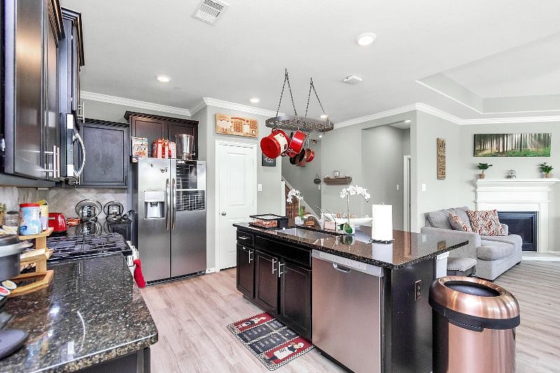 Fully Stocked Kitchen with Island