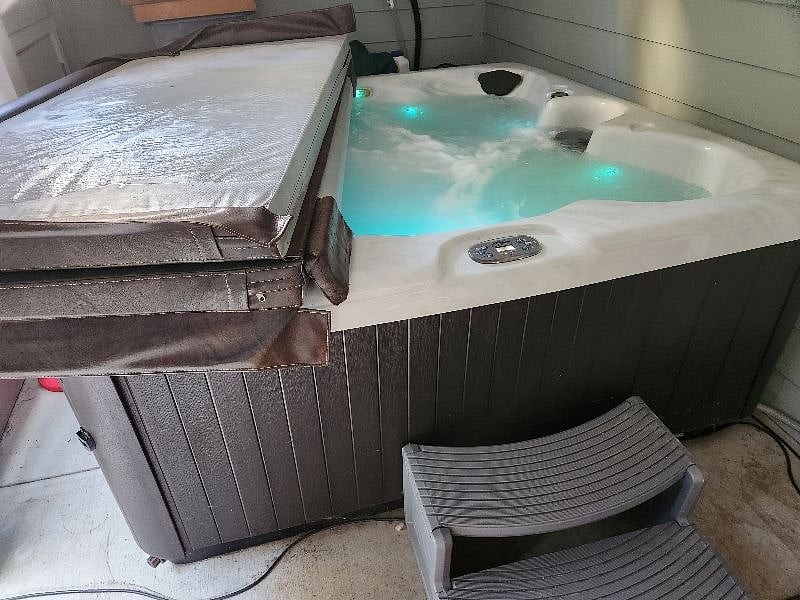 Private hot tub.