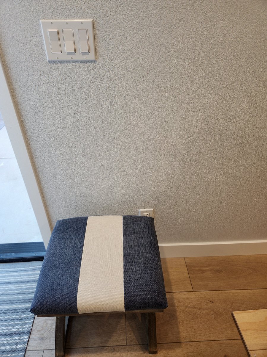 A small cool space to chill. There is room for a desk under the tv if you want a designated work space.