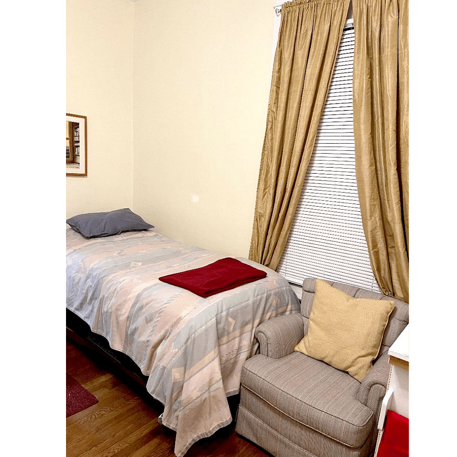 Comfortable bed and easy chair
