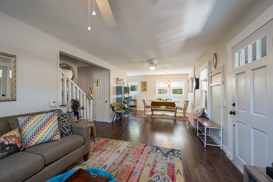 View of dining area from the living room