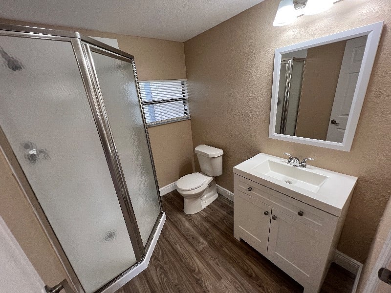 Master bathroom attached to master bedroom