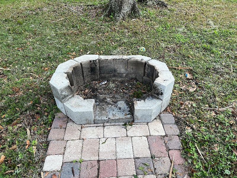 Backyard fire pit for those cool winter nights!