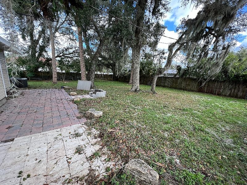 Large fenced in backyard