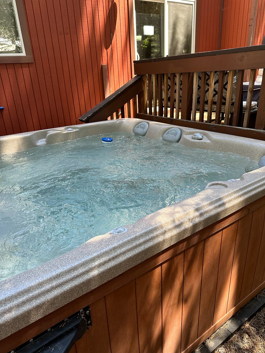 Hot tub just off of back deck