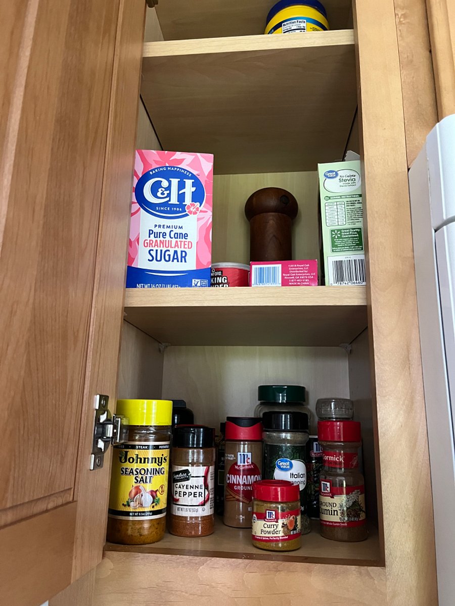 Spices and some staples are in the cottage! 